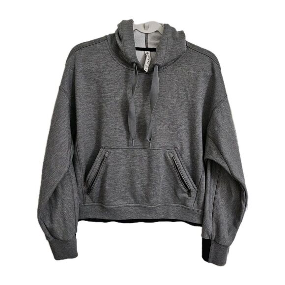 Athleta Sweaters - Athleta Sweater Womens Medium Gray Recover Hoodie Pullover Drawstring 599655